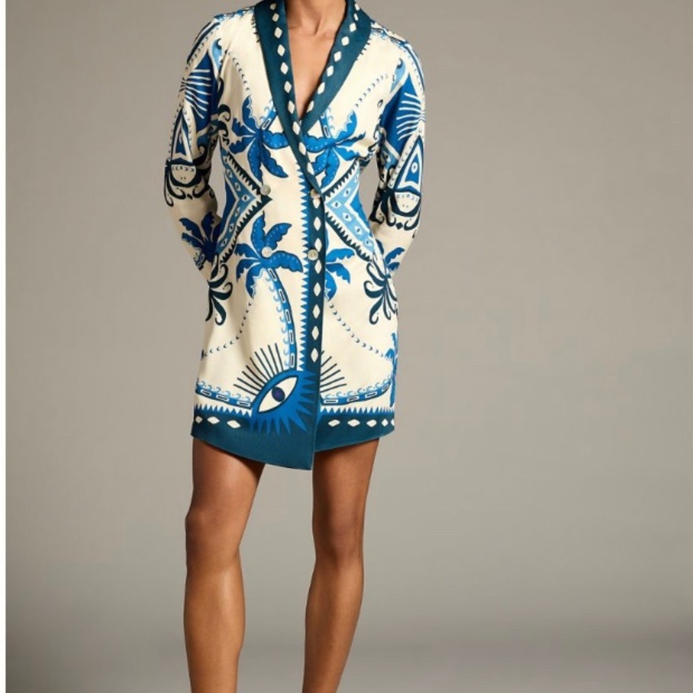 Farm Rio Long Sleeve Blazer Dress, XL NWT